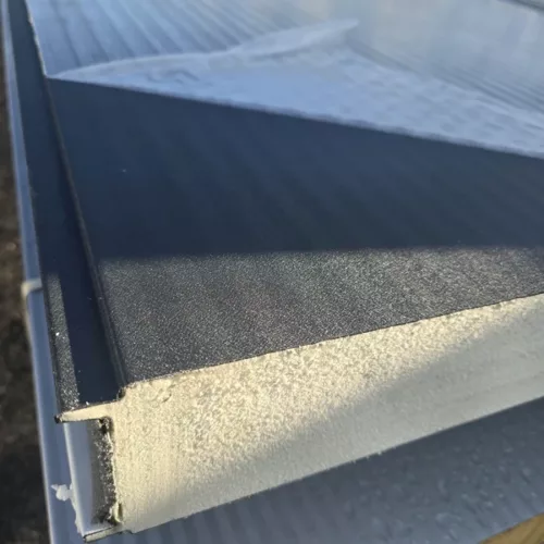 Płyty warstwowe: PIR 100mm Grafit MAT 10cm Ściana 7016