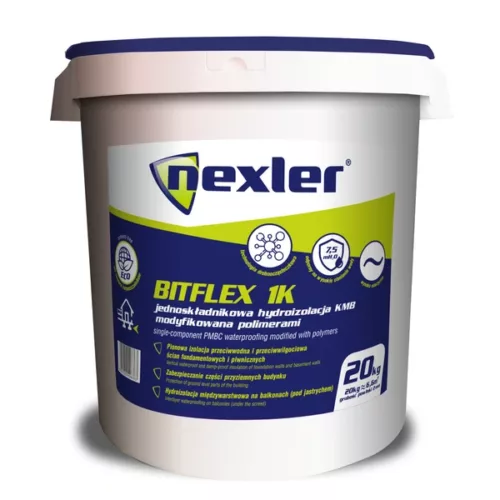 Hydroizolacja przeciwwodna: masa grubowarstwowa KMB BITFLEX 1K 20kg