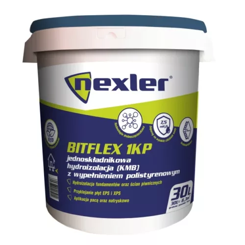 Hydroizolacja przeciwwodna: masa grubowarstwowa KMB BITFLEX 1KP 30L